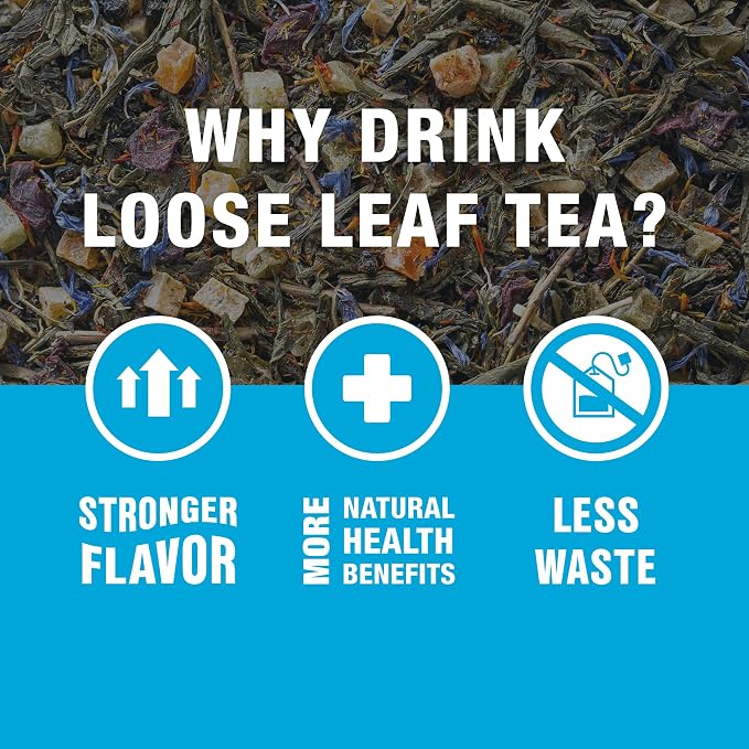 Tiesta Tea - Pineapple Blues, Premium Loose Leaf Blend, Blueberry Pineapple Green Tea, Refreshing Blend, Medium Caffeinated, Hot or Iced, Seasonal Flavors, 50 Cups, 5 Ounce Refillable Tin