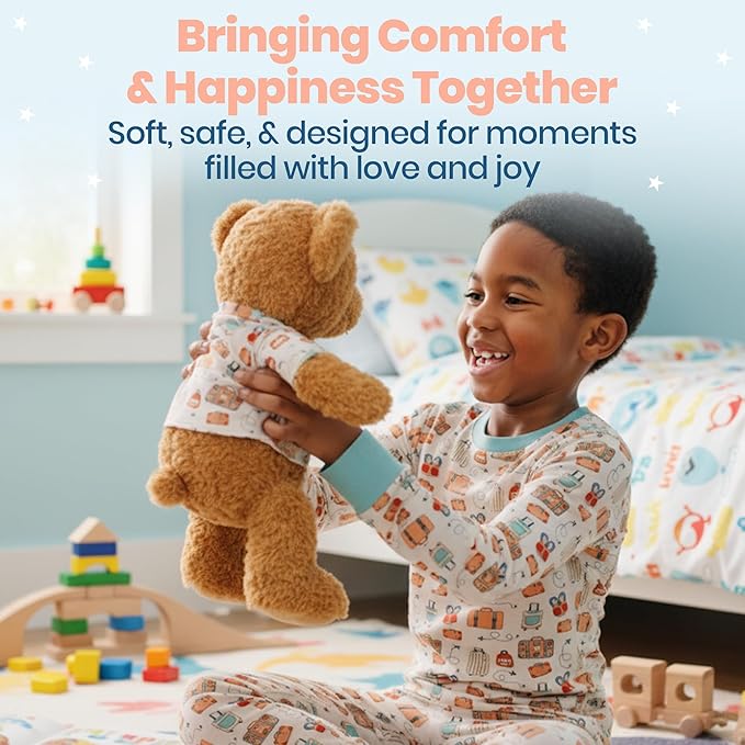 Zip N' Bear Soft Plush Teddy Bear Stuffed Animal with Carry On Cubs Pajamas - Zippy The Bear Cute Cuddly Plush Toy, Perfect Sensory Teddy for Kids, Toddlers - Adorable Gift & Bedtime Companion