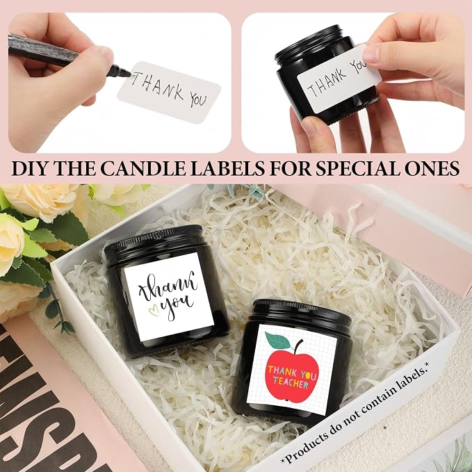 Yexiya 50 Pcs Wedding Mini Mason Jar Candles 3.5oz Scented Small Jars Candles in Bulk 10 Fragrances Relief Aromatherapy Gifts Set for Engagement Birthday Bridal Baby Shower Party Favors(Black)