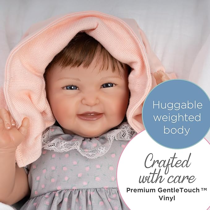 Paradise Galleries 19 Inch Realistic Reborn Toddler Baby Girl Doll with Pink Dainty Rose Buds Outfit and Accessories Giftable Set – Sweetie Pie