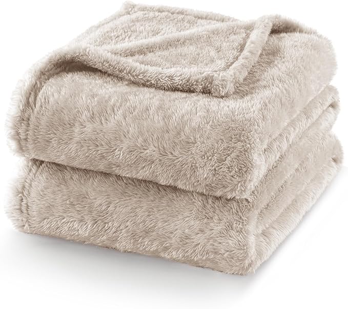 Exclusivo Mezcla Fuzzy Plush Fleece Bed Blanket Twin XL Size, Camel | 90x66 Inches, Super Soft and Cozy Bed Blanket, Fluffy Blanket for Bed, College Dorm Room Essentials, All Season