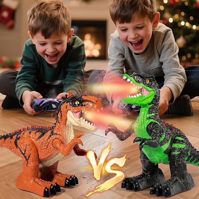 Remote Control Dinosaur Toys for Kids 3-5 5-7 8-12, RC Walking T-Rex Dinosaur Robot Toy with Water Mist Spray, Lights and Sounds, Rechargeable Battery, 3 4 5 6 7 8 Years Old Boy Girl Birthday Gift