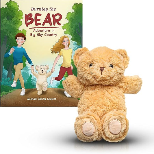 Burnley The Teddy Bear Stuffed Animal Including Interactive Storybook, Book with Stuffed Animal Set with Teddy Bear Plush & Beautifully Illustrated Childrens Book for (Ages 3-8)