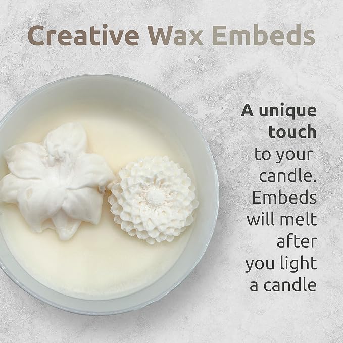 Natural Soy Wax Candle in Glass Jar | Luxury White Gardenia Scented Soy Candles with Embeds | Delicate and Floral Aroma| Long Burning 80 Hours Aromatherapy | Giftable Box | 10oz
