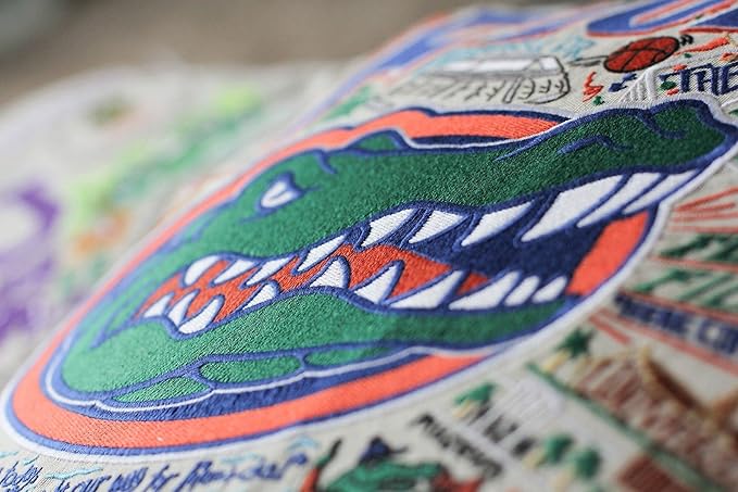 Catstudio Throw Pillow, University of Florida Embroidered Pillow - Collegiate Decorative Pillows for UF Fans for Graduation, Game Day, Alums and Parents