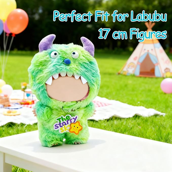 17cm Doll Clothes, Bear Outfits for Clothes Set, Premium Fashion Dolls Keychain Accessories, Faking Animal Style Outfit Jumpsuit (G)