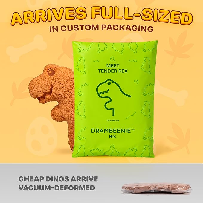Large Dino Nugget Pillow, Premium Chicken Nugget Dinosaur Stuffed Animal Plush – Ultra Soft 16 inch Fun Dinosaur Toys Throw Pillows for Kids, Boys & Girls (Tender Rex)