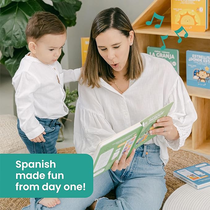 Binibi Spanish Musical Book for Babies & Toddlers 1-3 | Opuestos en el Parque | Bilingual Sound Book