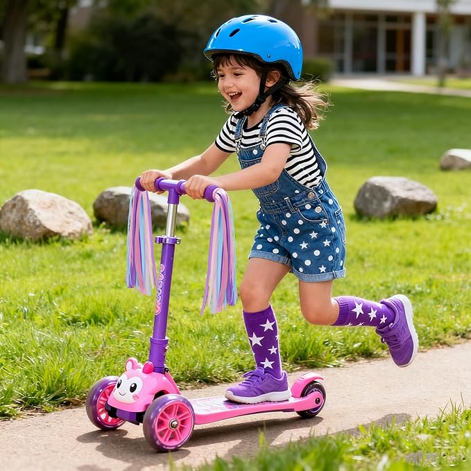 PLATT Kid's Bicycle Handlebar Streamers Colorful Ribbons Tassel for Girls Boys Bicycle Handlebar Scooter Handgrip (Dreamy Pastel1Pair)