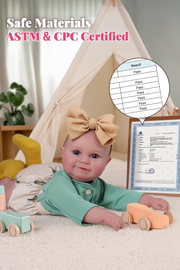 BABESIDE Reborn Baby Dolls, 20Inch Cute Soft Vinyl Realistic-Newborn Baby Doll Poseable Real Life Lifelike Baby Dolls w/Doll Accessories for 3+ Year Old Girls