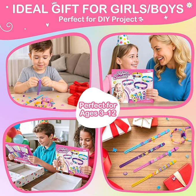Bracelet Making Kit 10 Sets, Friendship Bracelet Kit with Letter Beads & Charms, DIY Arts and Crafts for Kids Ages 5 6 7 8-12 Year Old Girl Jewelry Making Toys Birthday Gifts