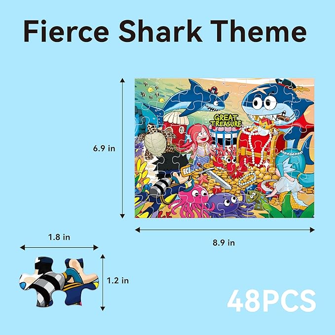 Dotimo 4-Pack Ocean Animal Puzzles for Kids Ages 3-5, Progressive Learning Puzzles with Storage Box – 24/30/35/48 Piece Educational Games for Toddlers, Family Activities & Gifts