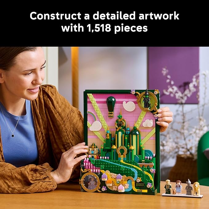 LEGO Wicked Emerald City Wall Art Building Set for Adults - Wall Decor for Living Room, Bedroom, or Dorm - Collectible Wicked Merch for Movie Fans - Gift Ideas for Women & Men, Ages 18+ - 75685
