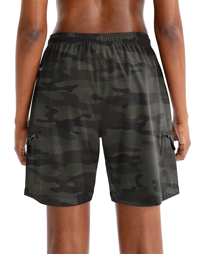 SANTINY Women's 5''/ 7''/9'' Hiking Cargo Shorts Quick Dry Lightweight Summer Shorts for Women Athletic Golf Zipper Pockets