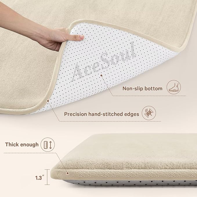 Baby Floor Play Mat Tummy Time Mat Thick 71"x79"Foam Padded Soft Activity Gym Playmat for Babies Infants,Beige