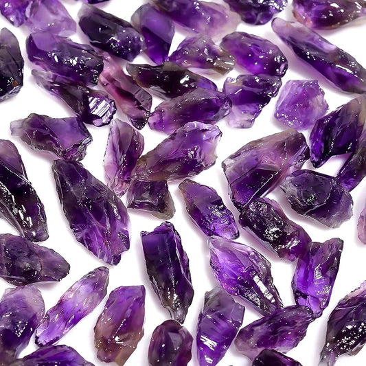 50 carats Raw Amethyst Pencil Rough Tiny Gemstone, Natural Crystals, Healing Stones, Wholesale Lot, Jewelry Making Supply, 10 to 16mm, 14 to 18pcs