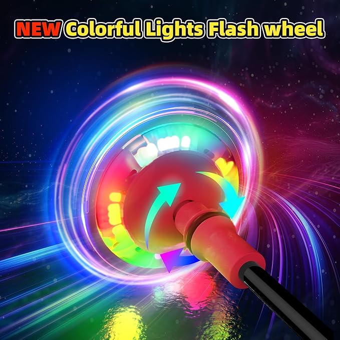 Ankle Skip Ball for Kids, Foldable Colorful Light Flash Wheel Skip Ball for Adults, Indoor Outdoor Game Toys for Kids Girls Boys, Gift for Girls, Boys Ages 5 6 7 8 9 10 11 12 Years Old- Red