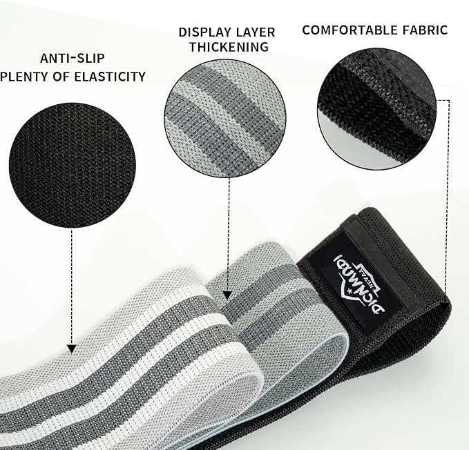 DICYWUDI Yoga Mat Thick, 6 Fabric Resistance Bands, 2 Pack Yoga Blocks, Home Workout Equipment Essentials Starter Kit for Beginners Full Body Toning