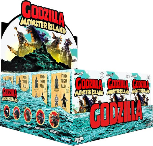 Super7 Toho Godzillla Monster Island Blind Box - (12 Pack) 3.75" Toho Godzilla Action Figures Classic Movie Monster Collectibles and Retro Toys
