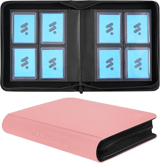 Top Loader Binder, Holds 128 Top Loaders,4 Pocket Top Loader Binders for 3" x 4" Rigid Cards,Card Album Folder for Hard Plastic Top Loaders