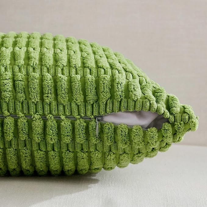 Fancy Homi 4 Packs Decorative Throw Pillow Covers for Living Room Couch Bed, Modern Farmhouse Boho Home Décor Accent Cushion Case, 14" x 14", Lime Green
