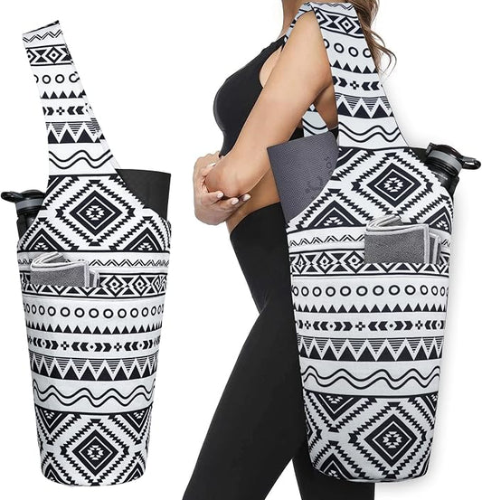 Yoga Mat Bag - Long Tote with Pockets - Holds More Yoga Accessories - Yoga Bag Fit Most Size Mats - Yoga Mat Carrier