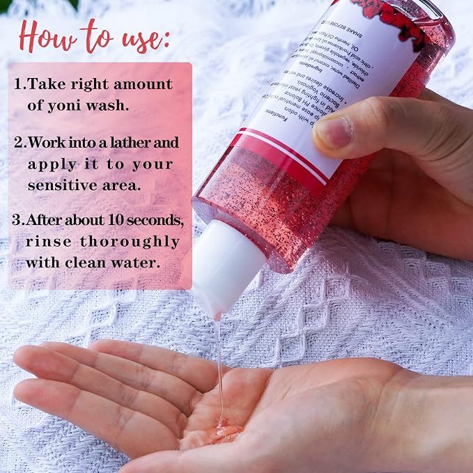 forvirness Feminine Wash with Cleaning Factor- Clean, pH Balance for Women, Rose Yoni Wash, 6.7 fl.oz Intimate Cleanser