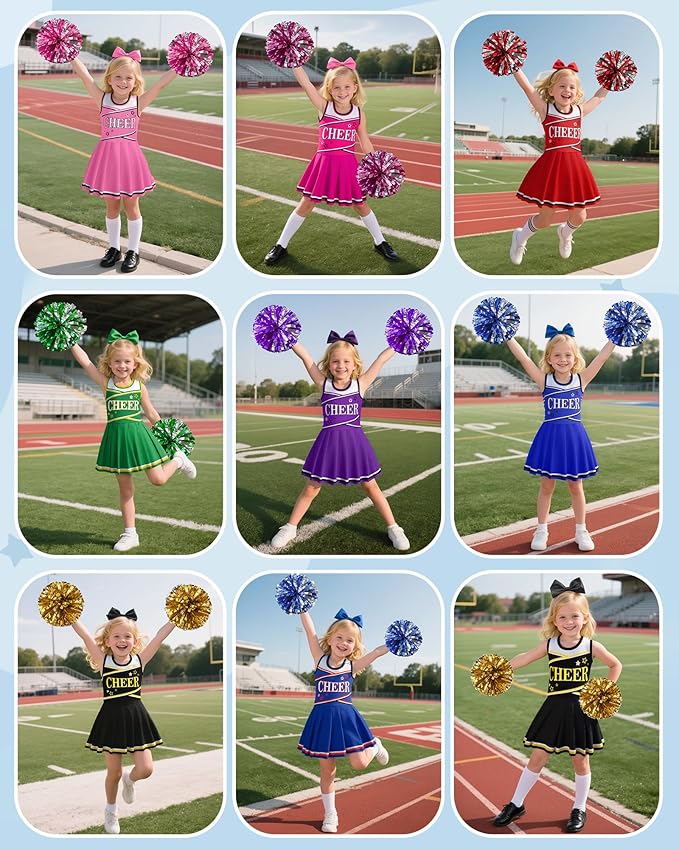 JenPen Cheerleader Costume Set Cheerleading Outfit Cheer Uniform Dress Cosplay for Halloween Party Gifts 3-9 Years