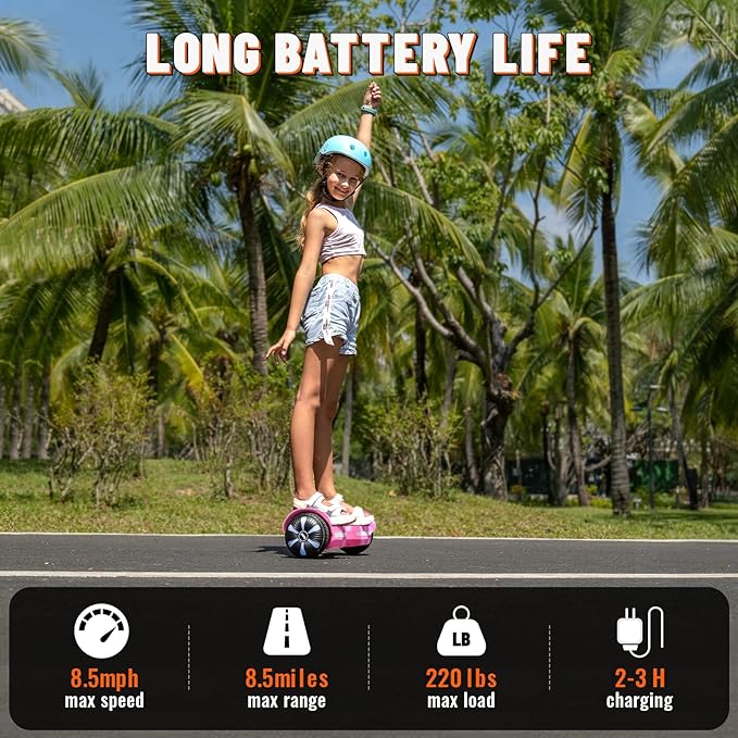 SIMATE Scooter, Bluetooth Speakers and LED Light-Up Wheels, APP Control, Dual 250W Motors, 8.5 mph Max Speed & 8.5 Miles Max Range, Gifts for Kids Adults Girls Boys