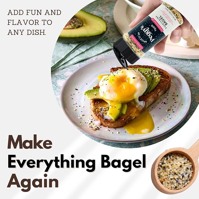 My Secrets Peggy's Food Everything Bagel Seasoning - Premium Blend with Pink Himalayan Salt, Poppy Seeds & Garlic - Crunchy Topping for Avocado Toast, Eggs, and Salads - All Natural & Non-GMO - 4.5 oz