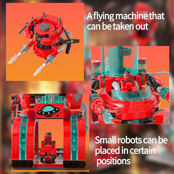 Space Fire Station Builidng Set Compatible with Major Brand City Fire Station, Firefighter Gifts, Difficult Toys for 14 Year Old Boys and Up(919pcs)