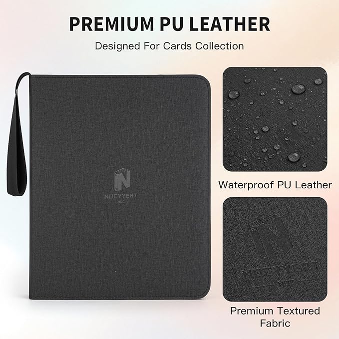 Trading Card Binder, Premium 9 Pocket 720 Double Sided Pocket Collection Binder,Card Album for TCG Card Holder for Game Card, Sports Card, Yugioh, MTG etc(Black 2)