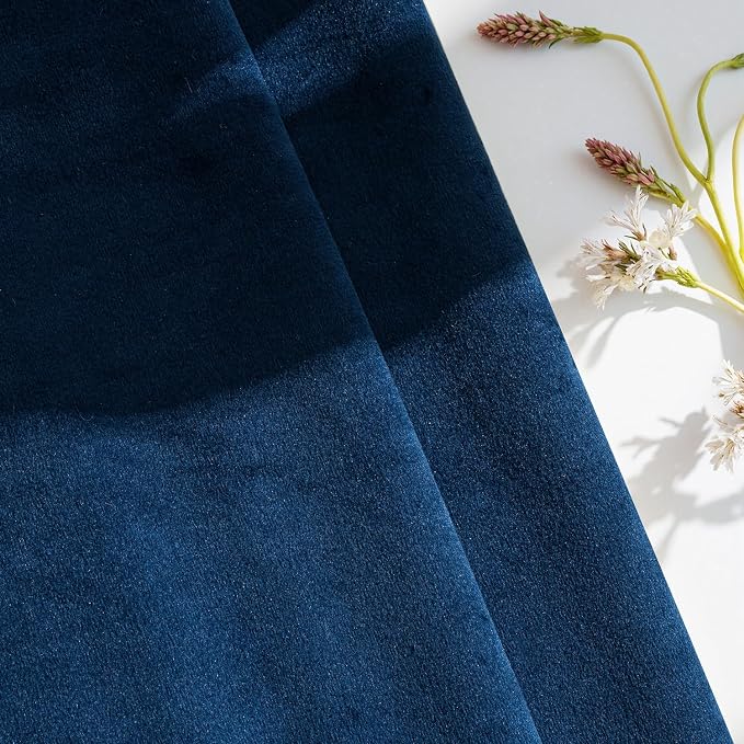 MIULEE 28x28 Inch Pack of 2 Euro Velvet Throw Pillow Covers Dark Blue | Soft Solid Decorative Euro Sham, Modern Luxury Home Decor, for King Bed Sofa Couch Bedroom Livingroom