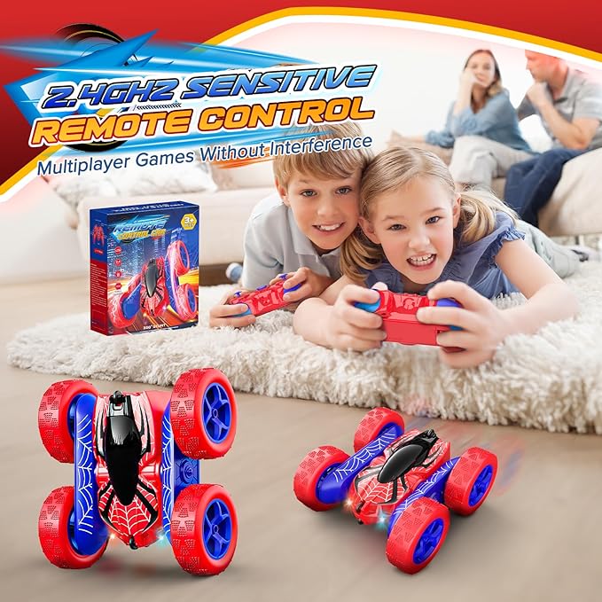 Toys for Boys 4-6,360° Rotating 2.4GHz Fast Stunt Rechargeable 4WD Remote Control Car Boy Toys for Age 4-6 5-7 6-8,Outdoor Toy RC Car Gifts for Birthday Chritmas Halloween Easter Boys Girls
