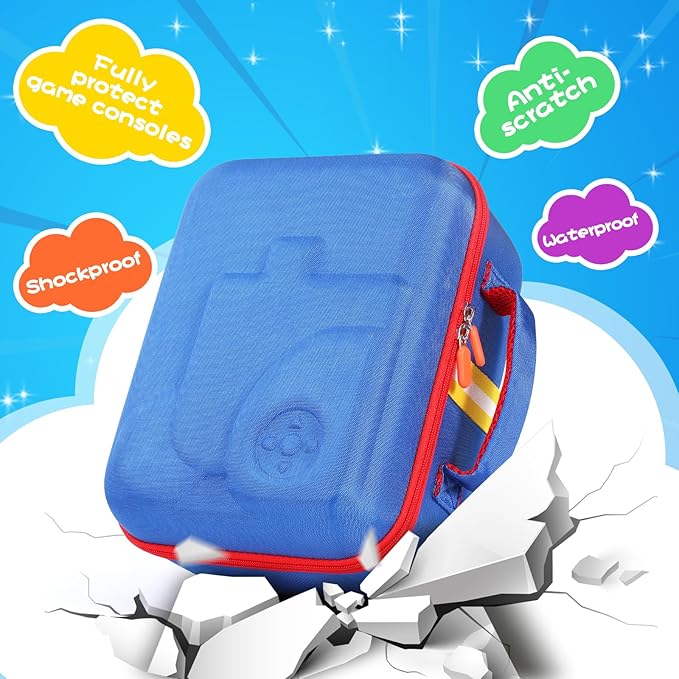 Hard Travel Case Compatible with Little Tikes for Story Dream Machine Books Starter Set, Protective Storage Case Container for Storytime Audio Play Real for Littles Character Collection (Blue, Small)