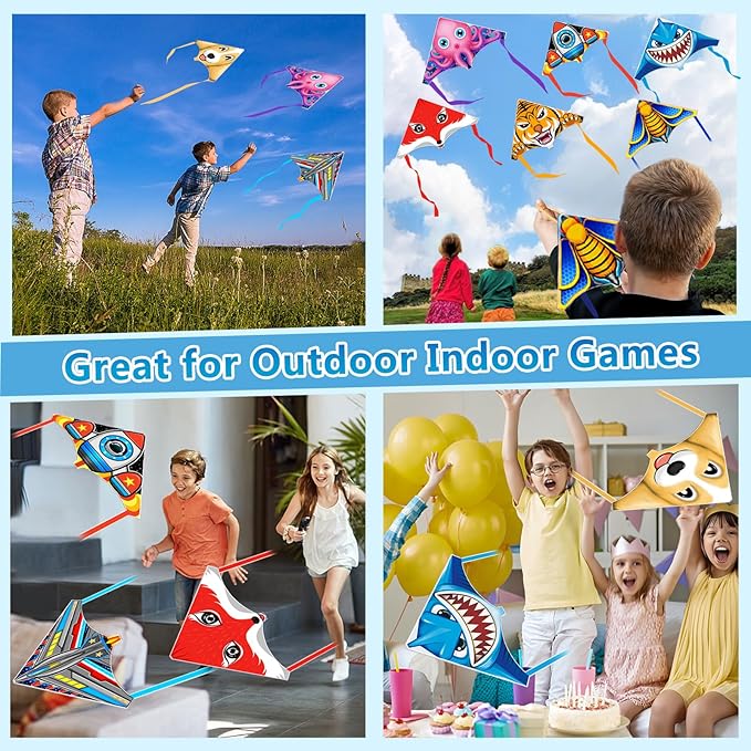 YongnKids 6 Pack/ 20 Pack Mini Kite for Boys Girls Age 3-5 4-8, Finger Launcher Kites Easy to Fly Ejection Flying Toys Kite for Kids Teens Ages Beach Park Backyard Outdoor Sports