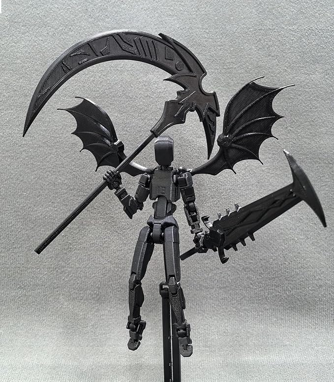 T13 Action Figure(Assembly Completed),Titan 13 Robot Action Figures,3D Printed Dummy 13 Action Figure Articulated, Lucky 13 Gift for Collectors Desktop Decorations,muñeco de acción(Black)