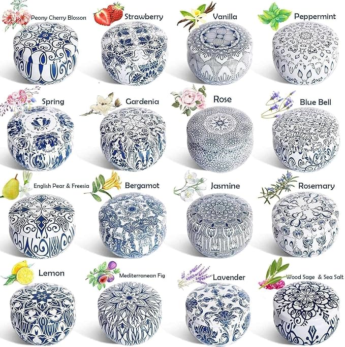 Set of 16 Pack Scented Candle Gifts Travel Tin Jar Candles for Home 2.5 OZ Scented Candles for Mom for Christmas, Birthday, Thanksgiving, Mother's Day.