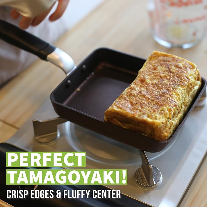 TECHEF - Tamagoyaki Japanese Omelette Pan/Egg Pan Skillet, PFOA-Free, Dishwasher Safe, Induction-Ready, Made in Korea (Purple/Medium)