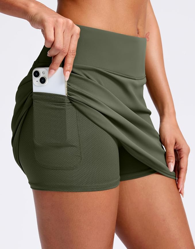 Skorts for Women with Pockets High Waisted Golf Skirts | Built-in Shorts, A Line, Athletic, Casual, Pickleball, Tennis Skirt