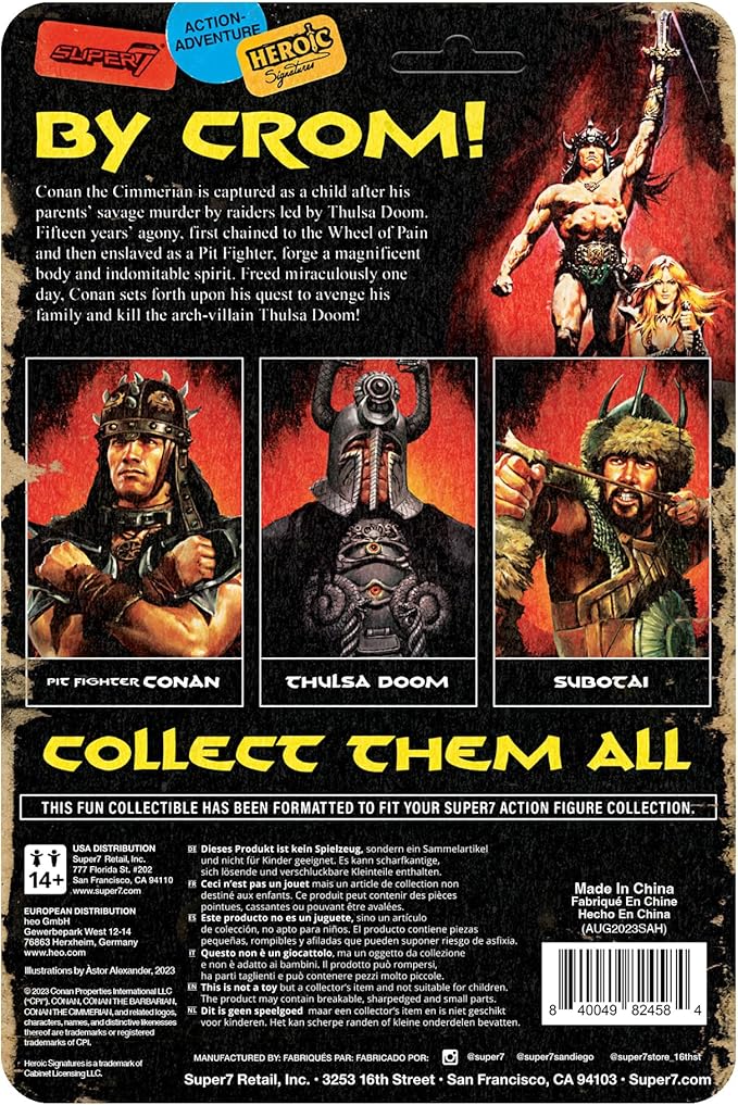 Super7 Conan The Barbarian Pit Fighter Conan - 3.75" Conan Action Figure with Accessories Classic Movie Collectibles and Retro Toys