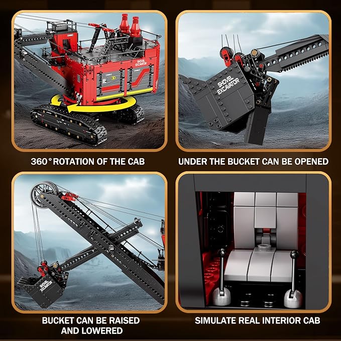 RC Excavator Building Blocks Set 22014, Power Shovel Vehicle Model Kit, APP & Remote Control Construction Toy Gifts for Adult Boys Girls Kids 14+ (2688PCS)