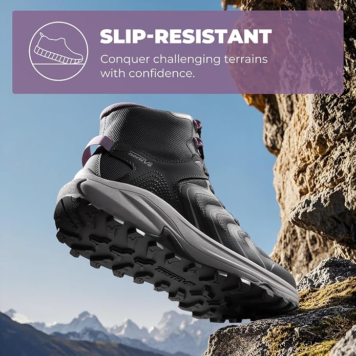 NORTIV 8 Women's Hiking Boots Waterproof with Arch Support Sneakers Walking Outdoor Comfortable Lightweight Boot Echo Mid