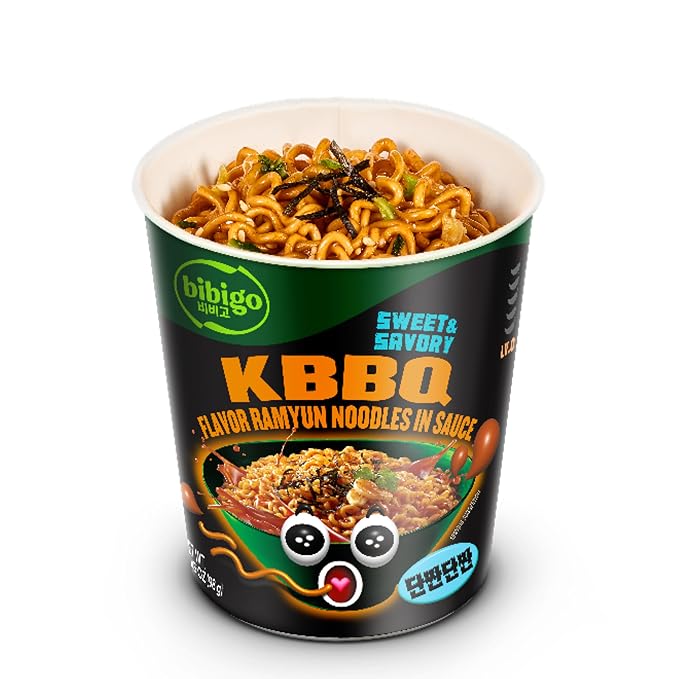 Bibigo Ramyun Ramen Noodles, Korean BBQ Sweet & Savory, 3.45 Ounce (Pack of 4)