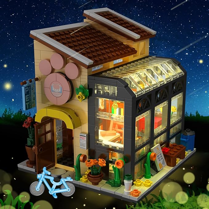 QLT Book Store Building Set,Friends House Create Elegance and Warmth Environment, Nice Gift with Beautiful Gift Box for Girls 6-12 and Building Blocks Lover (589 Pcs)