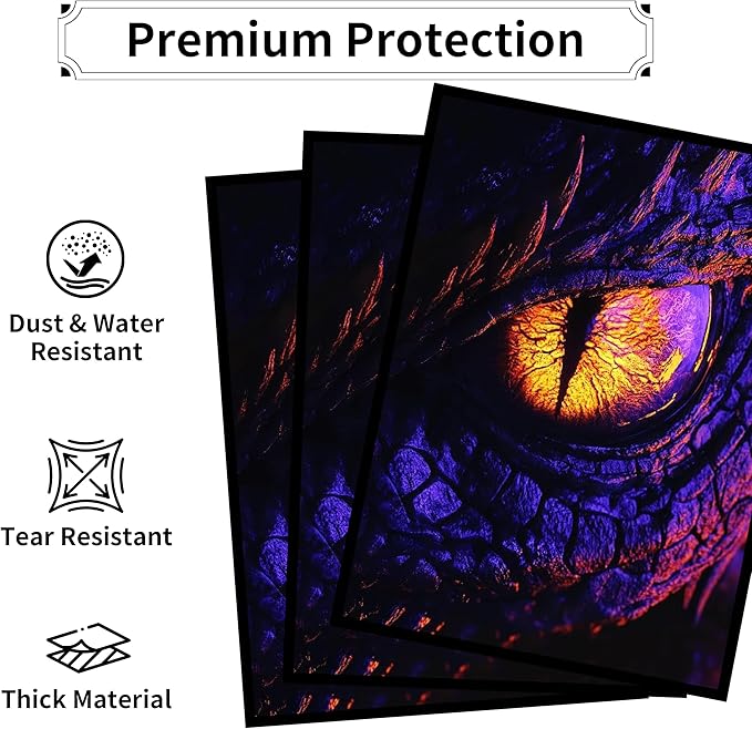 MTG Card Sleeves, Ultra Clear Front & Matte Finish Back, 100 Count Standard Size Matte Art Sleeve for Magic The Gathering (Dragon's Eye)