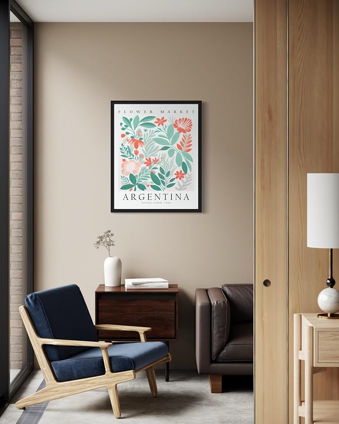 Argentina, Ceibo Art Print Poster, Flower Market Wall Art, Floral Artwork Decor for Bedroom, Kitchen, Bathroom, Livingroom Decoration 52 (Argentina, Ceibo, 36"L x 24"W, Unframed)
