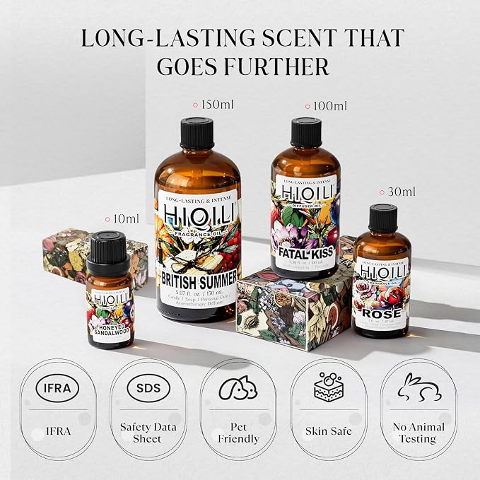 HIQILI Discovery Fragrance Oil Set– 32 Premium Scents for Essential Oils Diffuser, Candle & Soap Making, DIY Perfume, Home Fragrance, Long-Lasting Aromatherapy Gift Set, Tobacco Vanilla (5ML)