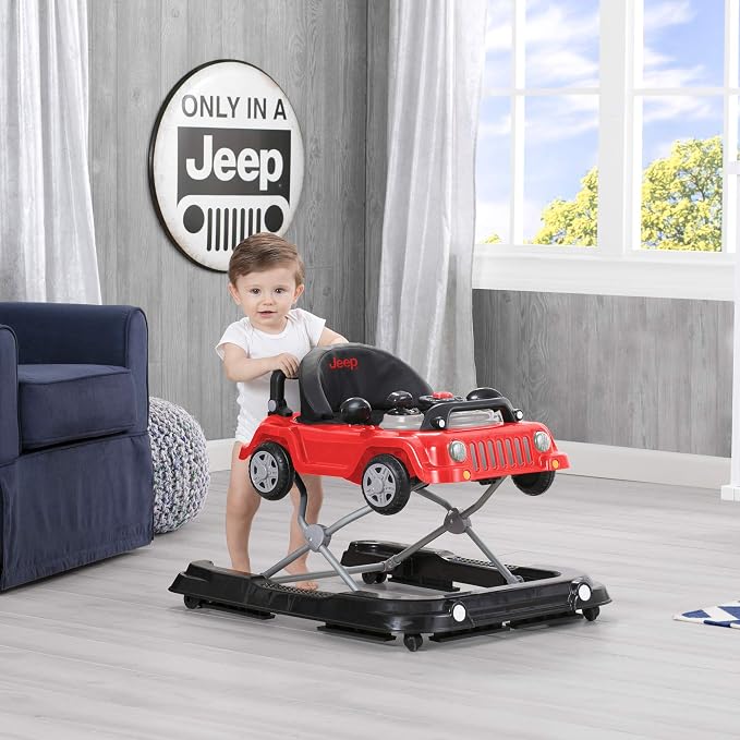 Jeep Classic Wrangler 3-in-1 Grow with Me Walker by Delta Children, Red