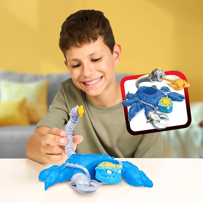 Hydro-Sting Battle Scorpion With 2 Attack Modes - Crushing Claw And Pop-Tube Stinger Tail Hydro Blast, Stretches 3 Times Its Size, Switches Between Upright And Crawling Mode For Figures To Ride On